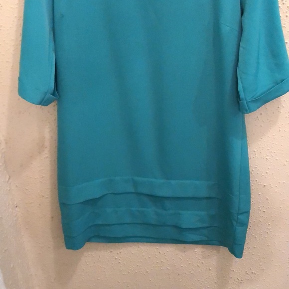 Pink owl, classy women’s Medium dress Beautiful color, blue green sophisticated - Picture 3 of 11